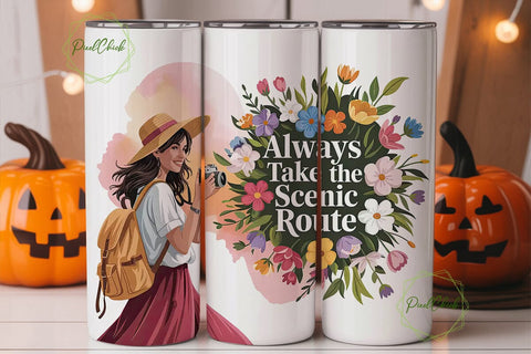 Always Take The Scenic Route Tumbler Sublimation PixelChick 