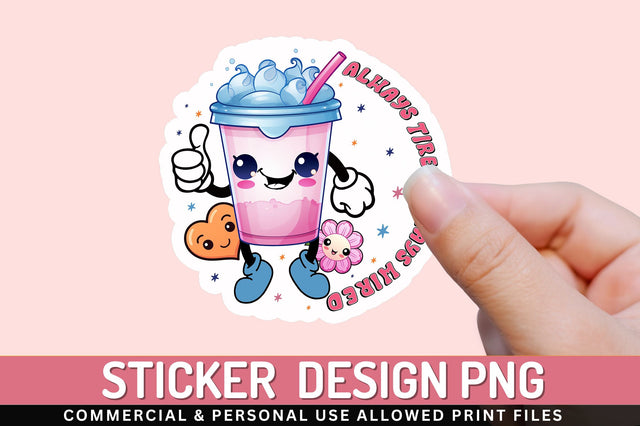 Always tired always wired Sticker Design Sublimation Regulrcrative 