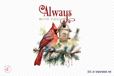 Always with You, Cardinal Christmas Sublimation Sublimation CraftLabSVG 