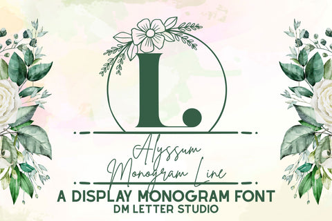 Alyssum Line Monogram Font Dm Letter Studio 