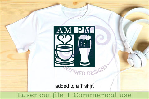 AM PM Coffee and beer wall sign, SVG file. vector sign SVG APInspireddesigns 