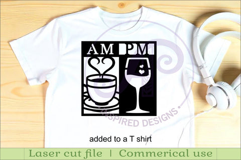 AM PM Coffee and wine wall sign, SVG file. vector sign SVG APInspireddesigns 