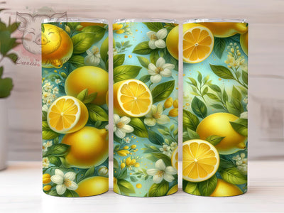 Amalfi Coast Lemon Tumbler, Lemon Pattern Wrap, Italian Summer Tumbler, 20oz Citrus Sublimation, Mediterranean Style Tumbler, Bright Lemon Design, Coastal Vibes Tumbler Sublimation Lara' s Designs 
