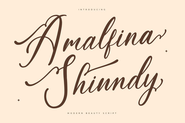Amalfina Shinndy - Modern Beauty Script Font Letterena Studios 