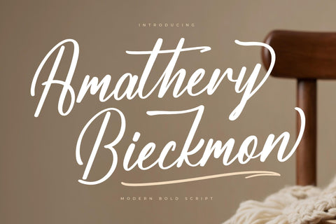 Amathery Bieckmon - Modern Bold Script Font Letterena Studios 