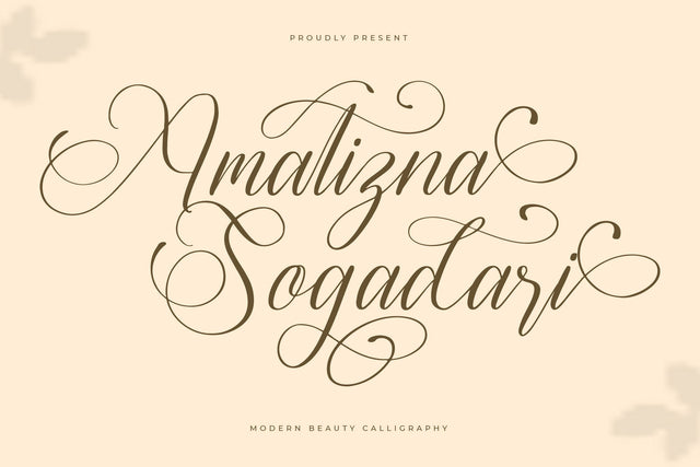 Amatizna Sogadari - Modern Beauty Calligraphy Font Letterena Studios 