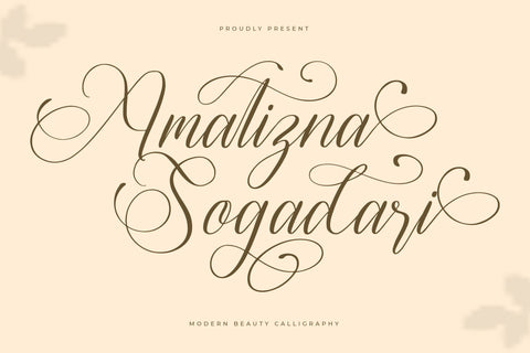 Amatizna Sogadari - Modern Beauty Calligraphy Font Letterena Studios 