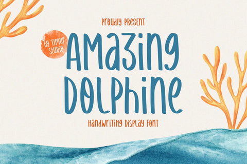 Amazing Dolphine - Handwriting Display Font Font Timur type 