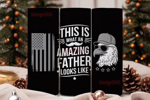 Amazing Father 20oz Tumbler Wrap Sublimation DesignSVG 