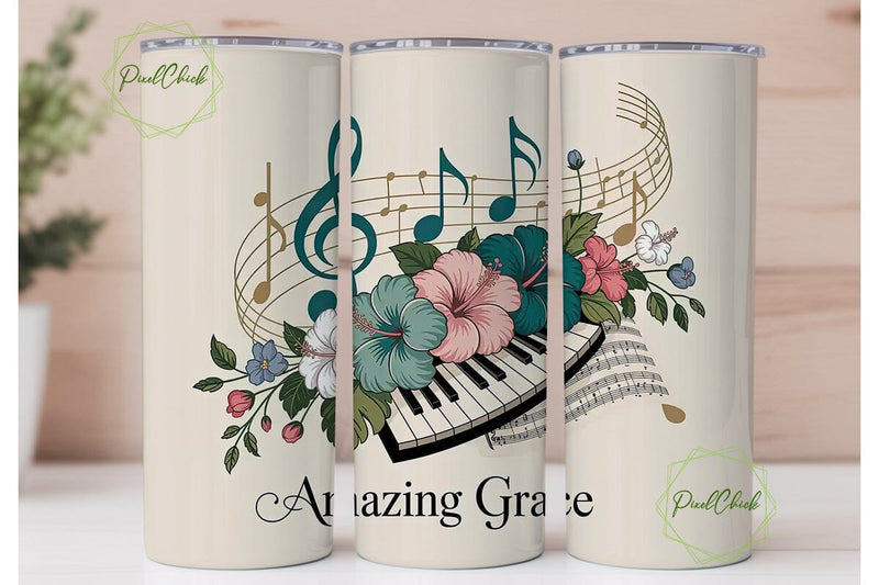 Amazing Grace 20oz Tumbler Wrap Sublimation PixelChick 