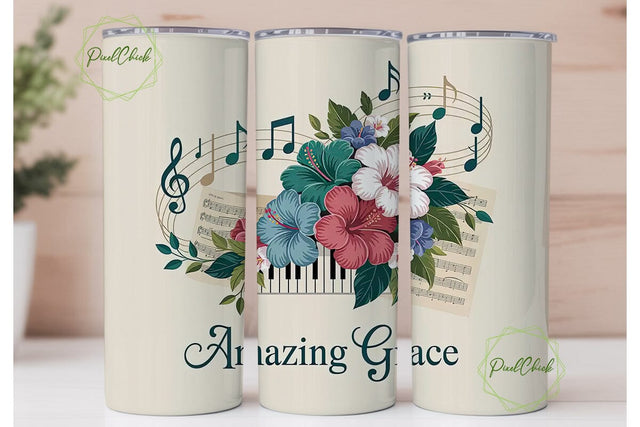Amazing Grace 20oz Tumbler Wrap Sublimation PixelChick 