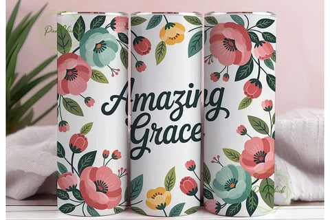 Amazing Grace 20oz Tumbler Wrap Sublimation PixelChick 