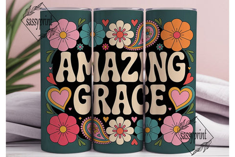 Amazing Grace 20oz Tumbler Wrap Sublimation sassyprint 