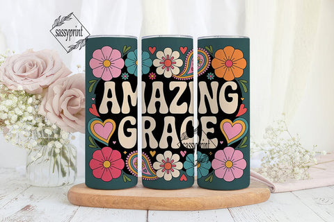 Amazing Grace 20oz Tumbler Wrap Sublimation sassyprint 
