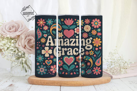Amazing Grace 20oz Tumbler Wrap Sublimation sassyprint 
