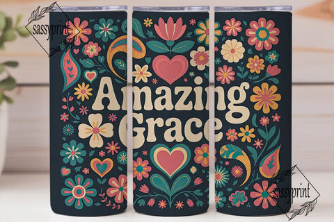 Amazing Grace 20oz Tumbler Wrap Sublimation sassyprint 