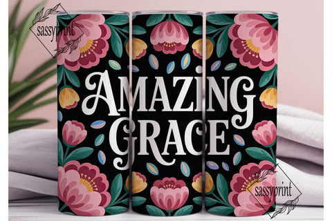 Amazing Grace 20oz Tumbler Wrap Sublimation sassyprint 