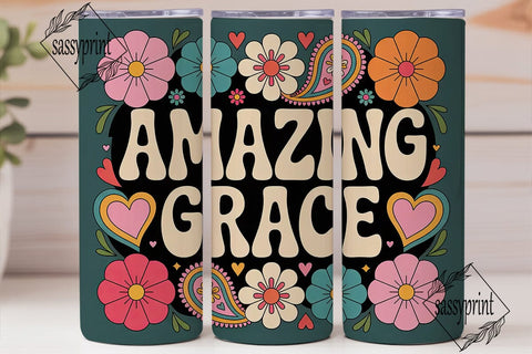 Amazing Grace 20oz Tumbler Wrap Sublimation sassyprint 