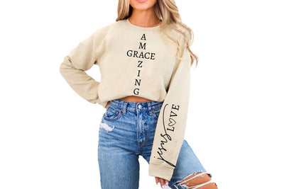 Amazing grace Sleeve SVG Design, Inspirational sleeve SVG, Motivational Sleeve SVG Design, Positive Sleeve SVG SVG Regulrcrative 