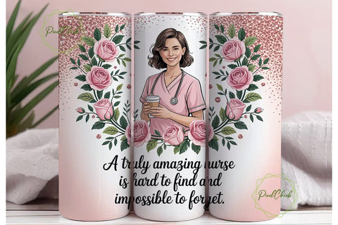 Amazing Nurse 20oz Tumbler Wrap Sublimation PixelChick 