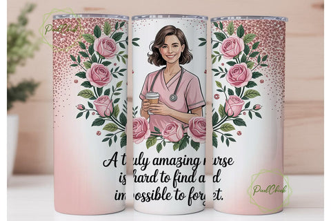 Amazing Nurse 20oz Tumbler Wrap Sublimation PixelChick 