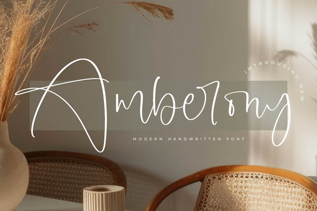 Amberony - Modern Handwritten Font Font Letterena Studios 