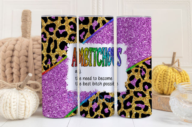 Ambitchous 20 oz Skinny Tumbler Sublimation Designs Digital Download PNG Bitchy Mom Tumbler Sarcastic Tumbler Seamless Design Png File Sublimation BouDesign 