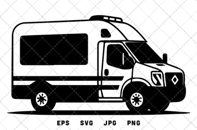 Ambulance Vector Graphics - JPG, SVG, PNG, EPS - Digital Download with Commercial License for Cricut, Silhouette, Scan N Cut Crafting SVG Loveleen Kaur 
