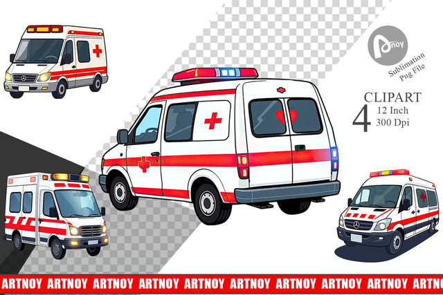 Ambulance Vehicle Clipart Sublimation artnoy 