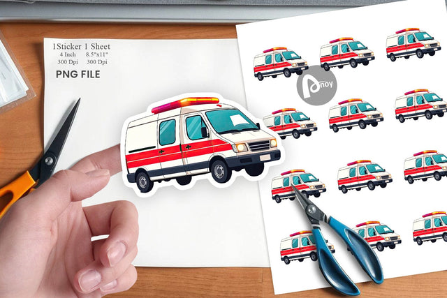 Ambulance Vehicle Sticker Sublimation artnoy 