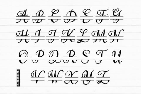 Amelia - Split Monogram Script Font Font Jozoor 