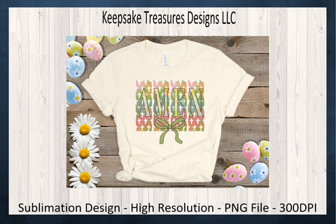 Amen Cross Brushstroke, Inspirational T-Shirt Design, Boho Sublimation PNG Design, Digital Download Sublimation Keepsake Treasures Designs LLC. 