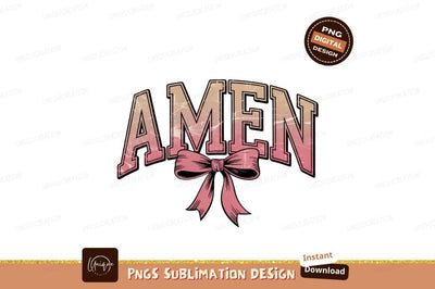 Amen Graphic With Ribbon Sublimation Png Sublimation Designangry 