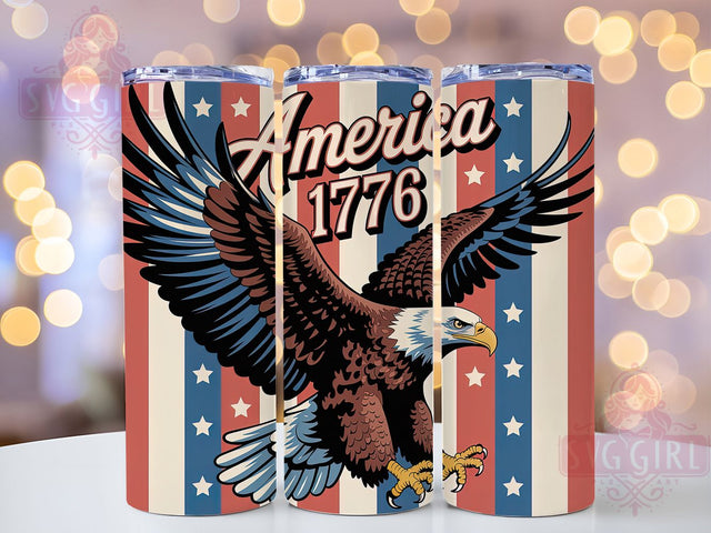 America 1776 Eagle 20oz Tumbler Wrap, Eagle Flag Design, Patriotic USA Wrap, Independence Theme Wrap, Sublimation Wrap, 20oz Tumbler Design, PNG Tumbler Wrap Sublimation SvggirlplusArt 