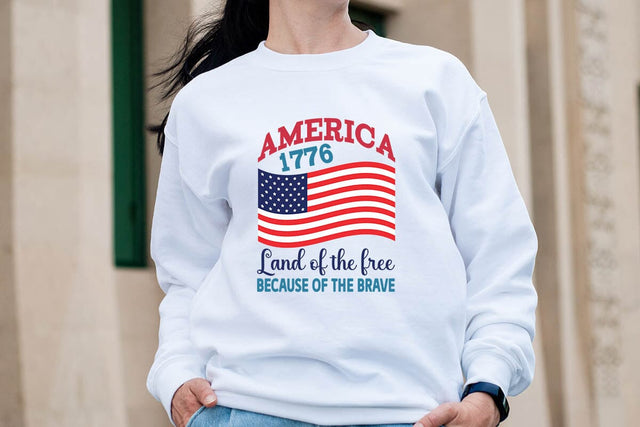 America 1776 land of the free because of the brave SVG Angelina750 