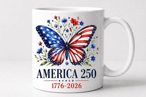 America 250 Butterfly PNG Patriotic USA Anniversary Digital Download SVG BillahCrafts 