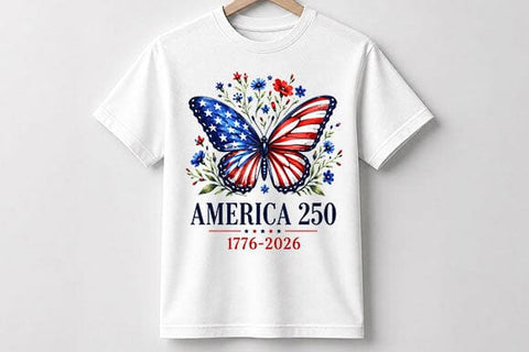 America 250 Butterfly PNG Patriotic USA Anniversary Digital Download SVG BillahCrafts 