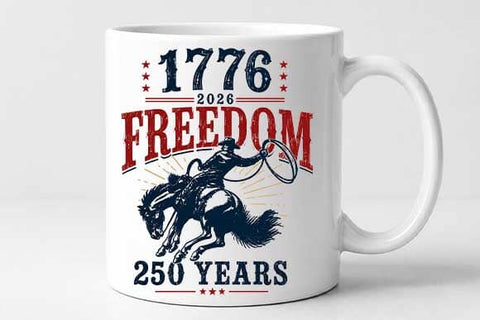 America 250 Cowboy Freedom PNG | Patriotic Western Sublimation PNG SVG BillahCrafts 