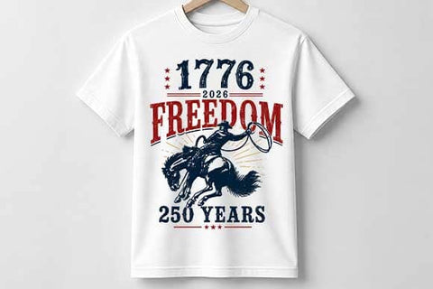 America 250 Cowboy Freedom PNG | Patriotic Western Sublimation PNG SVG BillahCrafts 