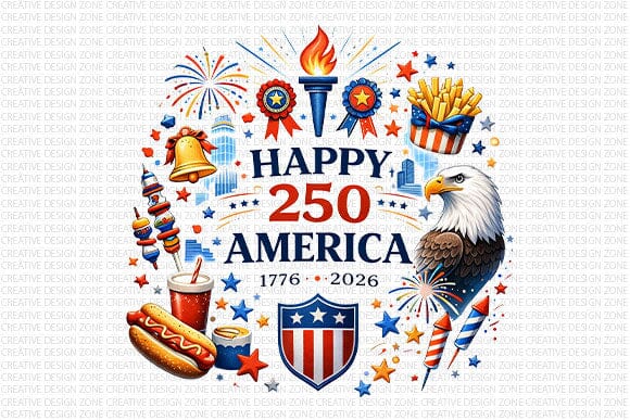 America 250 PNG | 1776 2026 Patriotic Anniversary Sublimation PNG SVG BillahCrafts 