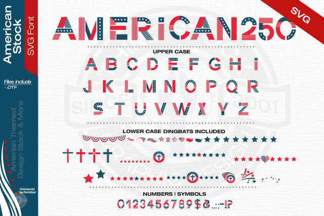 America 250 SVG Font Font AfterTenDesign 