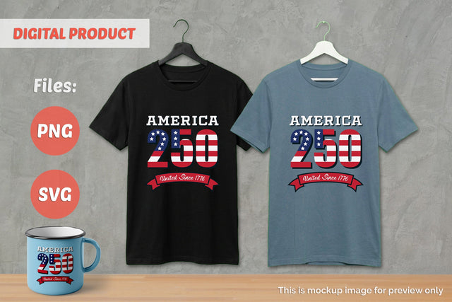 America 250th anniversary, USA 250, 4th Of July Sublimation v2 SVG Slim Studio 