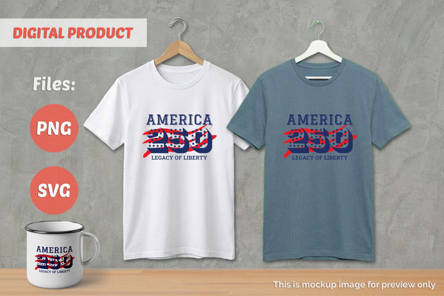 America 250th anniversary, USA 250, 4th Of July Sublimation v4 SVG Slim Studio 