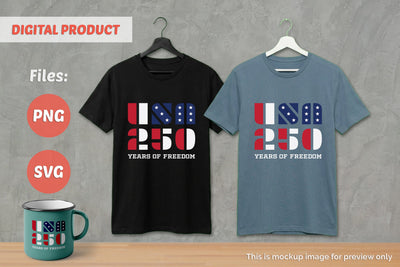America 250th anniversary, USA 250, 4th Of July Sublimation v8 SVG Slim Studio 