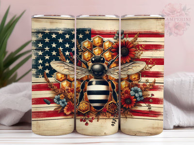 America Bee 20oz Tumbler Wrap PNG, American Honey Tumbler Png, Straight & Tapered Tumbler Wrap, Instant Digital Download Sublimation Li Zamperini 