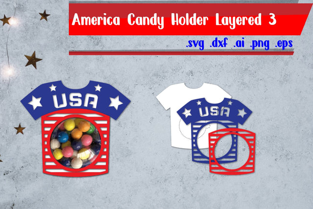 America Candy Holder | 4th of july Candy Holder 3D Paper zafrans studio 