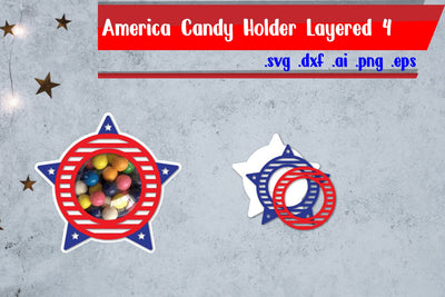 America Candy Holder | 4th of july Candy Holder 3D Paper zafrans studio 