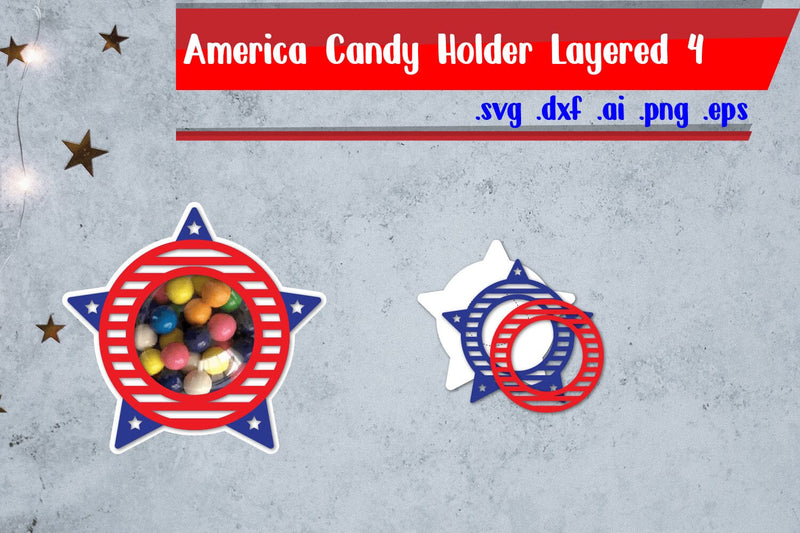 America Candy Holder | 4th of july Candy Holder 3D Paper zafrans studio 