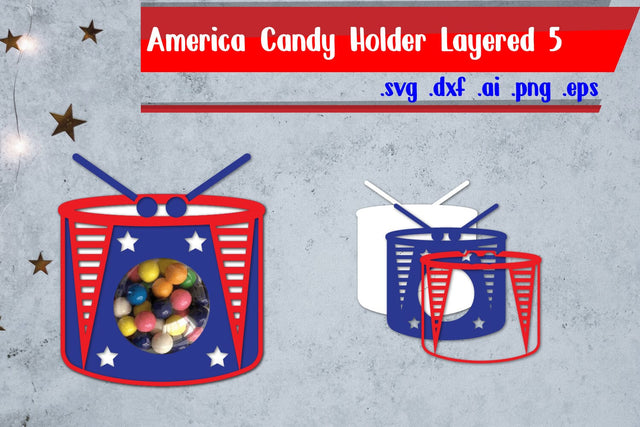 America Candy Holder | Patriotic Candy Holder 3D Paper zafrans studio 