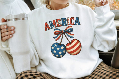 America Cherries Patriotic PNG Sublimation designartist 